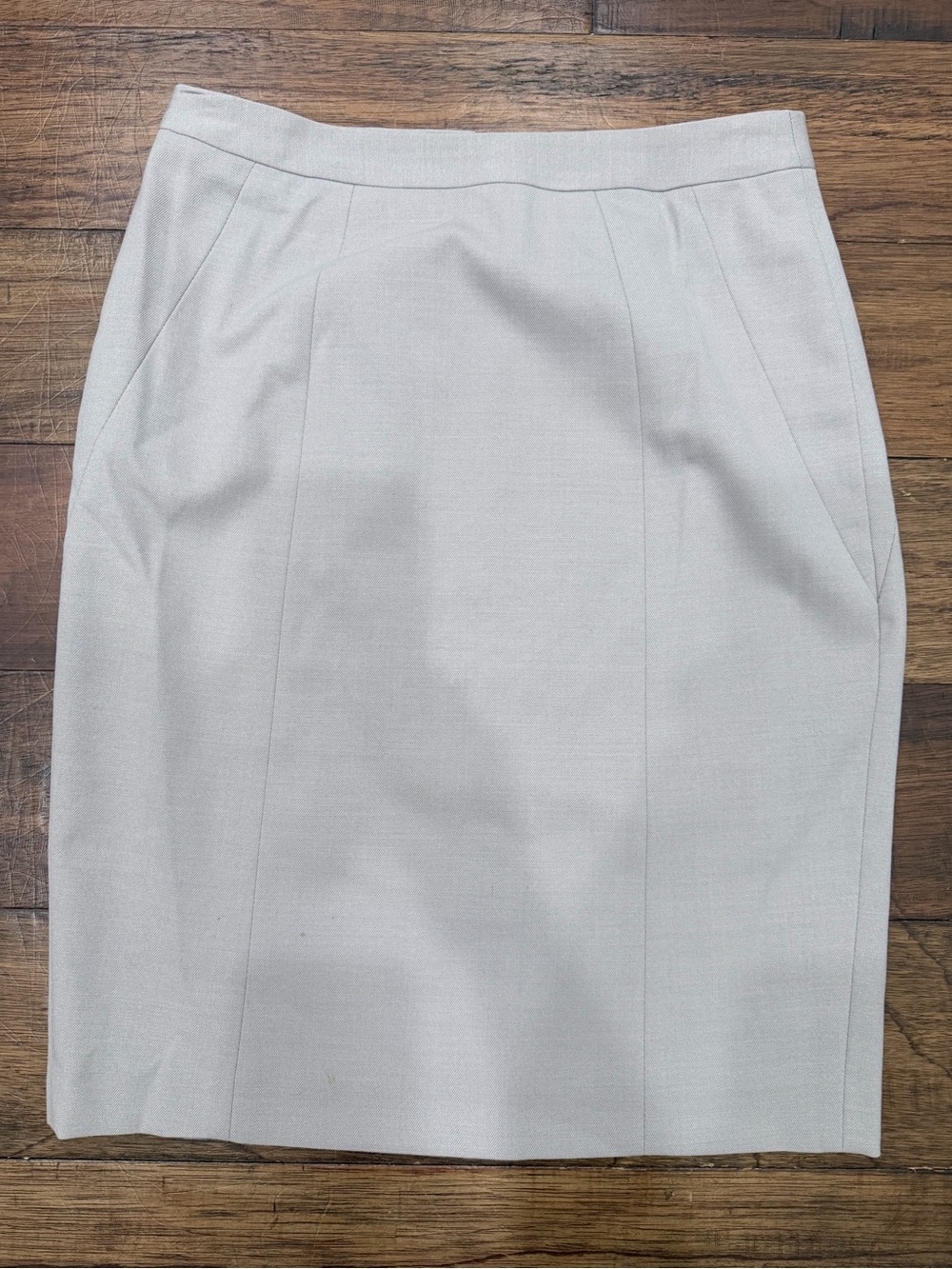 REISS Truman Wool Blend Pencil Skirt US 6 Taupe Career Office Classic Tailored
